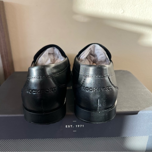 Rockport Classic black leather penny loafer New in Box 7W WIDE - Picture 4 of 7